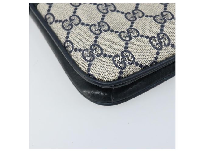 GUCCI GG Supreme Clutch Bag PVC Blu Navy Oro 904 02 025 Auth ep13862 D'oro - vista 14