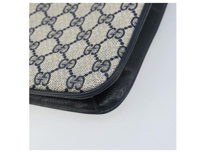GUCCI GG Supreme Clutch Bag PVC Blu Navy Oro 904 02 025 Auth ep13862 D'oro - vista 15