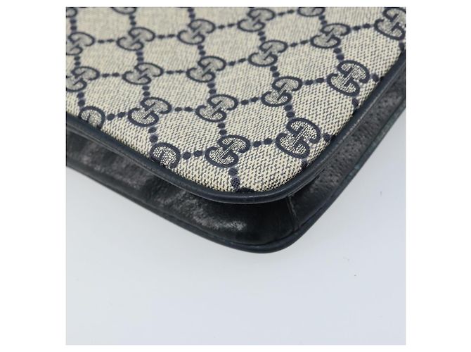 GUCCI GG Supreme Clutch Bag PVC Blu Navy Oro 904 02 025 Auth ep13862 D'oro - vista 16