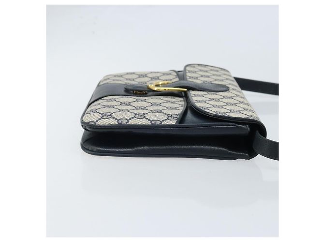 GUCCI GG Supreme Clutch Bag PVC Blu Navy Oro 904 02 025 Auth ep13862 D'oro - vista 3