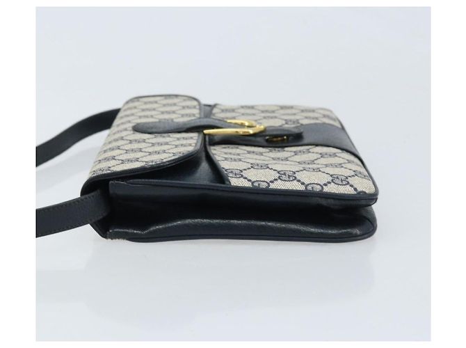 GUCCI GG Supreme Clutch Bag PVC Blu Navy Oro 904 02 025 Auth ep13862 D'oro - vista 4