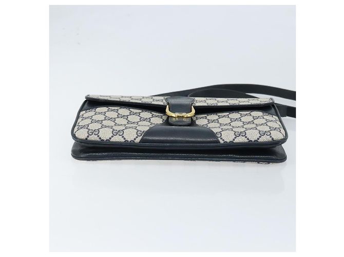 GUCCI GG Supreme Clutch Bag PVC Blu Navy Oro 904 02 025 Auth ep13862 D'oro - vista 5