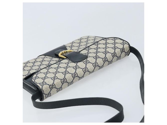 GUCCI GG Supreme Clutch Bag PVC Blu Navy Oro 904 02 025 Auth ep13862 D'oro - vista 6