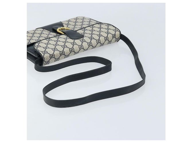 GUCCI GG Supreme Clutch Bag PVC Blu Navy Oro 904 02 025 Auth ep13862 D'oro - vista 7