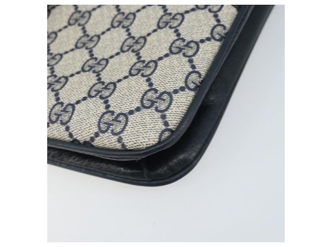 GUCCI GG Supreme Clutch Bag PVC Blu Navy Oro 904 02 025 Auth ep13862 D'oro - vista 9