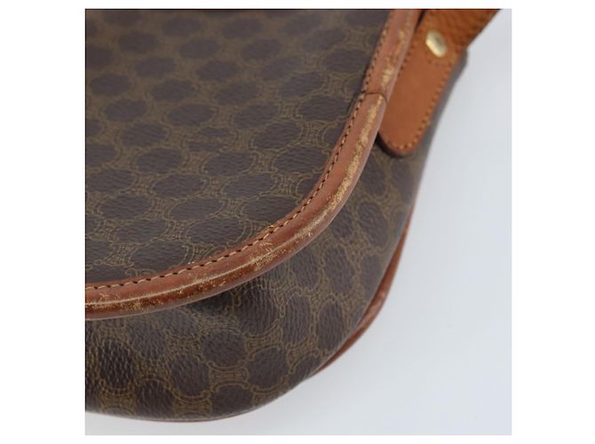 Céline Borsa a Spalla in Tela Macadam CELINE PVC Marrone Oro Auth bs33903 D'oro - vista 16