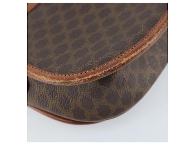 Céline Borsa a Spalla in Tela Macadam CELINE PVC Marrone Oro Auth bs33903 D'oro - vista 17