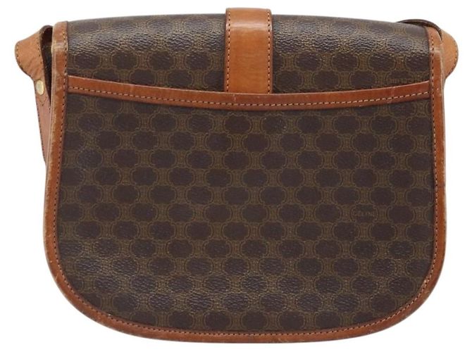 Céline Borsa a Spalla in Tela Macadam CELINE PVC Marrone Oro Auth bs33903 D'oro - vista 2
