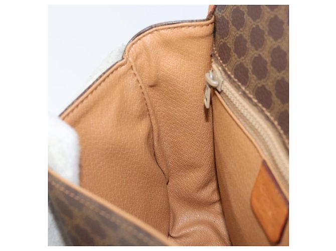 Céline Borsa a Spalla in Tela Macadam CELINE PVC Marrone Oro Auth bs33903 D'oro - vista 21