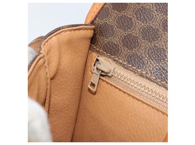 Céline Borsa a Spalla in Tela Macadam CELINE PVC Marrone Oro Auth bs33903 D'oro - vista 22