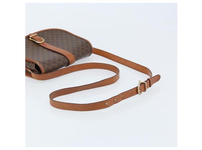 Céline Borsa a Spalla in Tela Macadam CELINE PVC Marrone Oro Auth bs33903 D'oro - vista 7