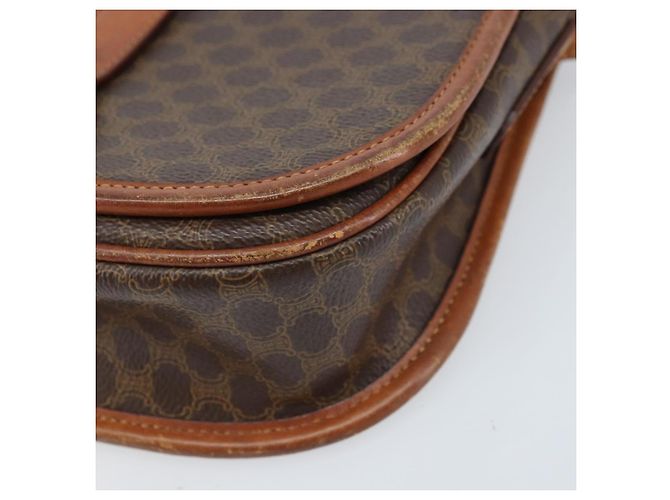 Céline Borsa a Spalla in Tela Macadam CELINE PVC Marrone Oro Auth bs33903 D'oro - vista 8