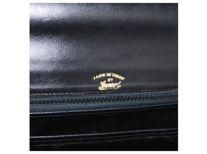 Sac à main en cuir noir et or Auth ARZ052 de GUCCI Doré - vue 18
