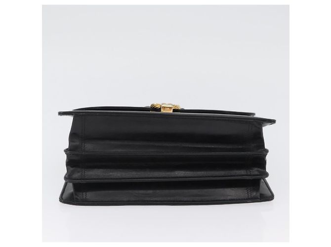 Sac à main en cuir noir et or Auth ARZ052 de GUCCI Doré - vue 5