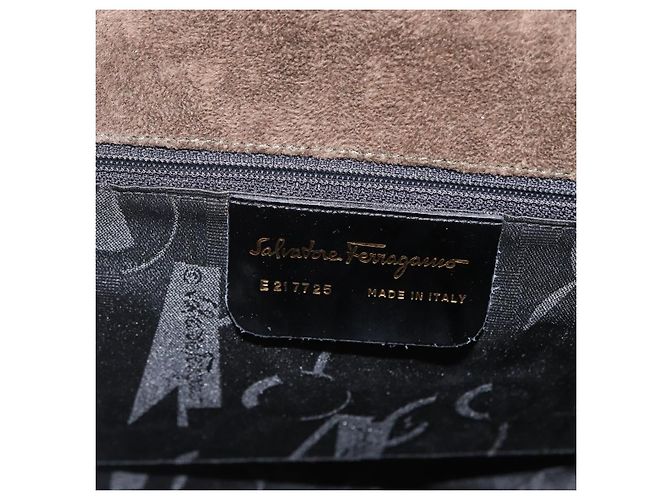 Gancini Schultertasche aus schwarzem Wildleder mit Gold Salvatore Ferragamo Auth gh1859 Golden - vista 12