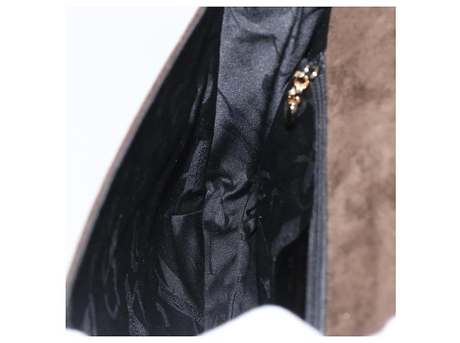 Gancini Schultertasche aus schwarzem Wildleder mit Gold Salvatore Ferragamo Auth gh1859 Golden - vista 19