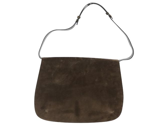 Gancini Schultertasche aus schwarzem Wildleder mit Gold Salvatore Ferragamo Auth gh1859 Golden - vista 2