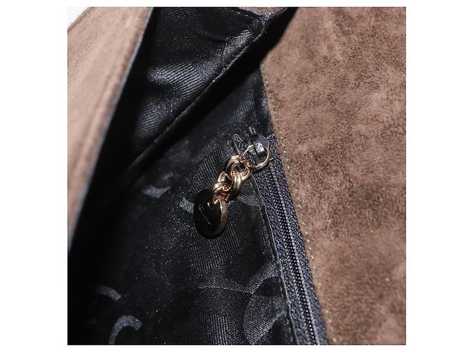 Gancini Schultertasche aus schwarzem Wildleder mit Gold Salvatore Ferragamo Auth gh1859 Golden - vista 20