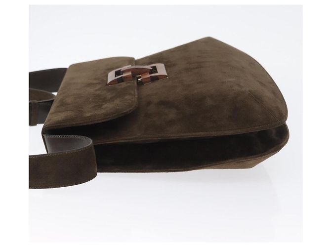 Gancini Schultertasche aus schwarzem Wildleder mit Gold Salvatore Ferragamo Auth gh1859 Golden - vista 4