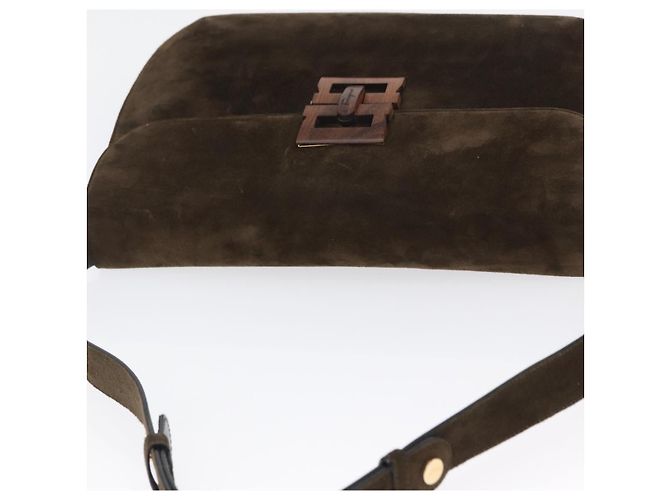 Gancini Schultertasche aus schwarzem Wildleder mit Gold Salvatore Ferragamo Auth gh1859 Golden - vista 6