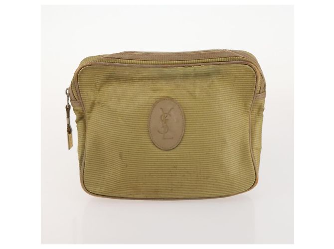Borsa GIVENCHY Saint Laurent in pelle e tela 4 pezzi beige nero marrone Auth 168821 - vista 8