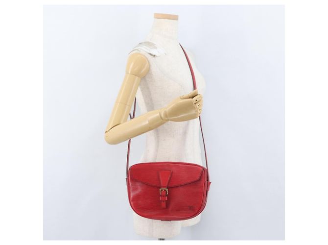 LOUIS VUITTON Borsa a Spalla Epi Jeune Fille MM Rossa M52157 LV Auth ARZ077 Rosso - vista 24