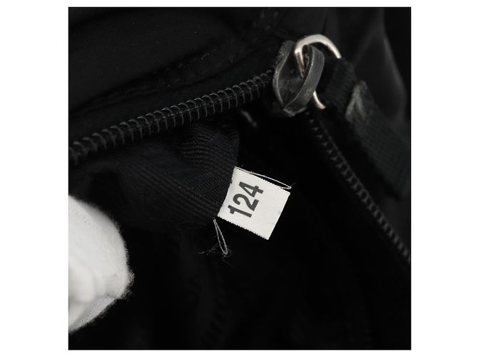 PRADA Schultertasche Nylon Schwarz Silber Authentisch fm5260 - Ansicht 12
