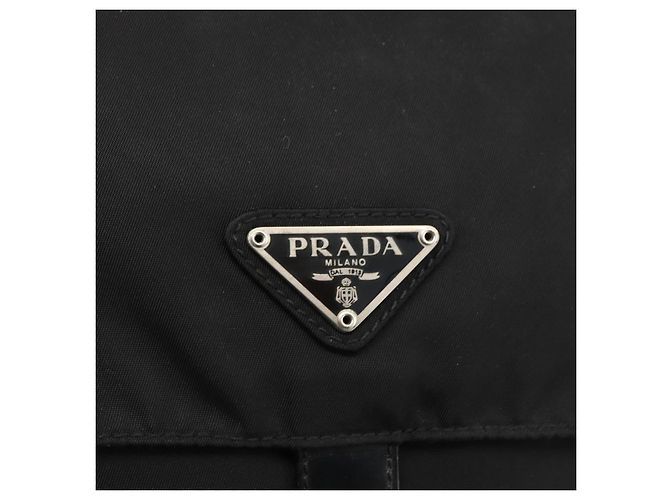 PRADA Schultertasche Nylon Schwarz Silber Authentisch fm5260 - Ansicht 20