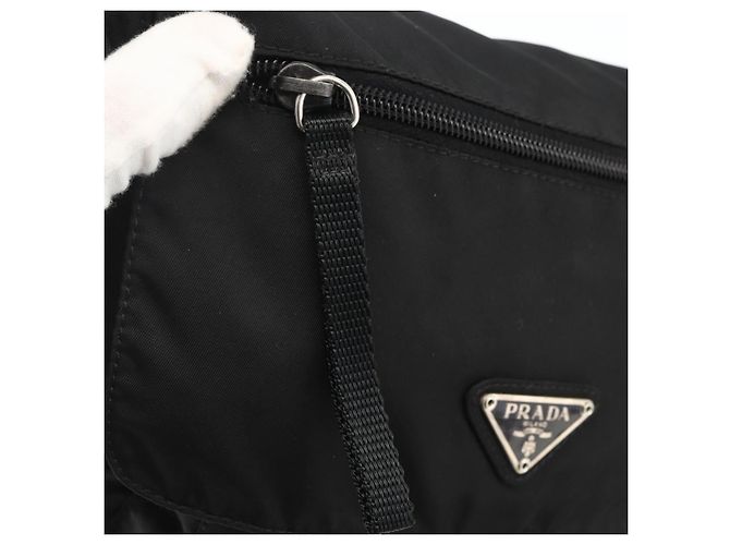 PRADA Schultertasche Nylon Schwarz Silber Authentisch fm5260 - Ansicht 21