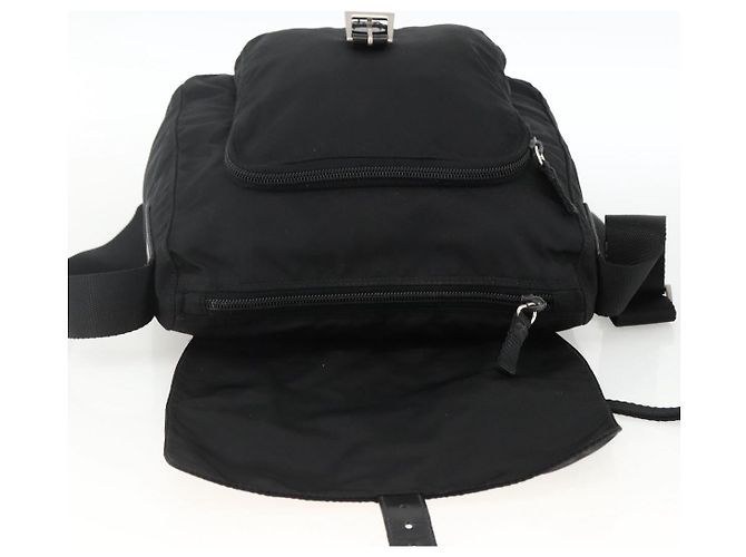 PRADA Schultertasche Nylon Schwarz Silber Authentisch fm5260 - Ansicht 22