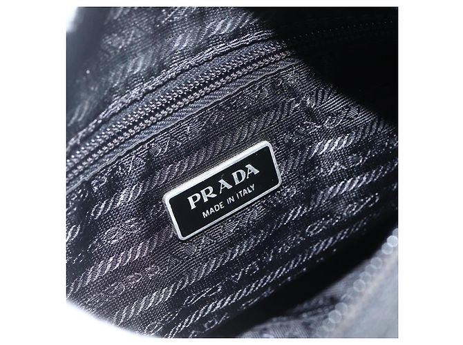 PRADA Schultertasche Nylon Schwarz Silber Authentisch fm5260 - Ansicht 23