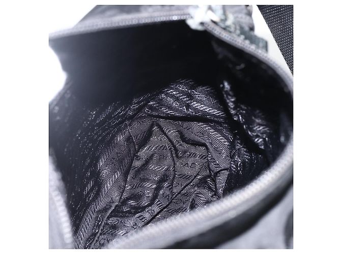 PRADA Schultertasche Nylon Schwarz Silber Authentisch fm5260 - Ansicht 24