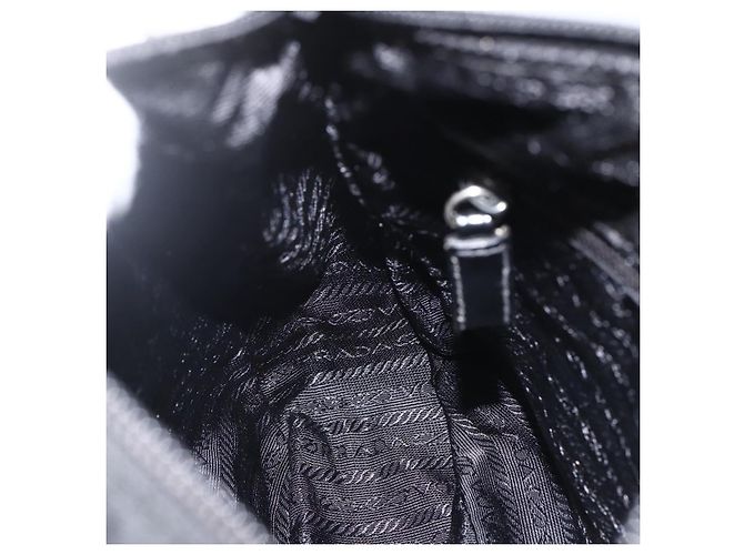 PRADA Schultertasche Nylon Schwarz Silber Authentisch fm5260 - Ansicht 25