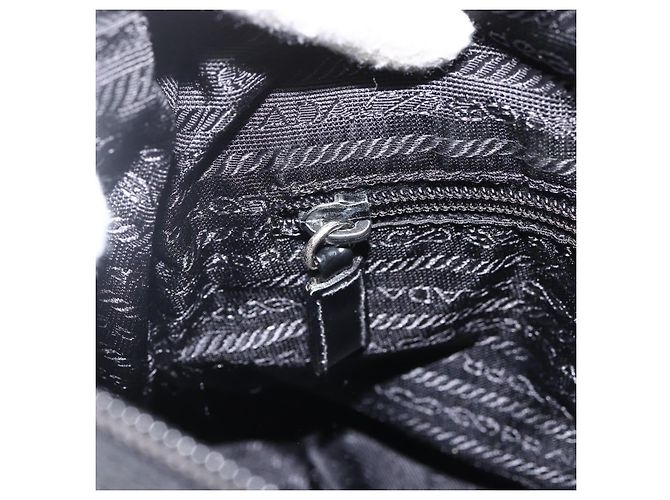 PRADA Schultertasche Nylon Schwarz Silber Authentisch fm5260 - Ansicht 26