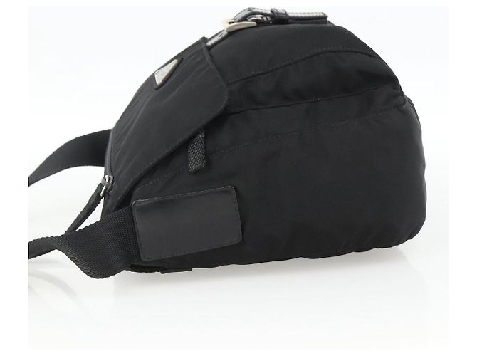 PRADA Schultertasche Nylon Schwarz Silber Authentisch fm5260 - Ansicht 3