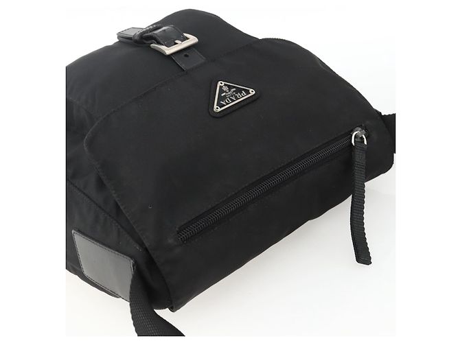 PRADA Schultertasche Nylon Schwarz Silber Authentisch fm5260 - Ansicht 6