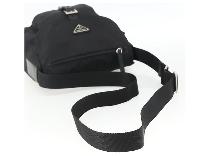 PRADA Schultertasche Nylon Schwarz Silber Authentisch fm5260 - Ansicht 7