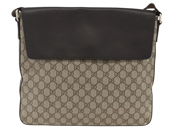 Gucci Borsa a Spalla GG Supreme PVC Oro Beige 223666 Auth ka3168 D'oro - vista 13