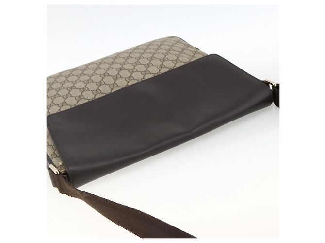 Gucci Borsa a Spalla GG Supreme PVC Oro Beige 223666 Auth ka3168 D'oro - vista 6