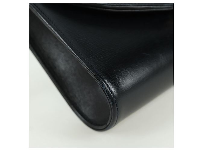 Borsa a spalla in pelle nera e oro Cartier Sapphire Line Chain Auth 173713A Nero D'oro - vista 14