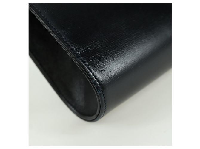 Borsa a spalla in pelle nera e oro Cartier Sapphire Line Chain Auth 173713A Nero D'oro - vista 16
