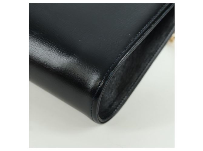 Borsa a spalla in pelle nera e oro Cartier Sapphire Line Chain Auth 173713A Nero D'oro - vista 17