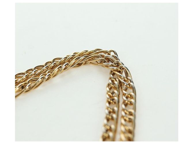 Borsa a spalla in pelle nera e oro Cartier Sapphire Line Chain Auth 173713A Nero D'oro - vista 8