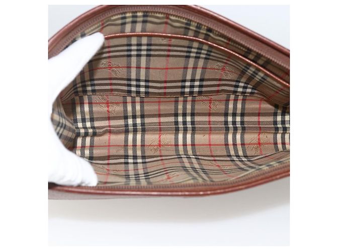 Borsa a mano in pelle marrone Burberrys Auth ep13828 - vista 11