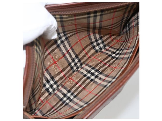 Borsa a mano in pelle marrone Burberrys Auth ep13828 - vista 19