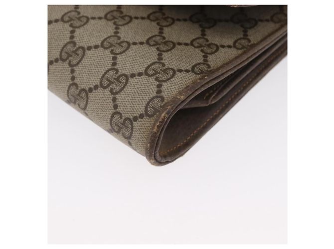 Gucci Borsa a Spalla GG Supreme PVC Beige Oro Auth ka3113 D'oro - vista 14