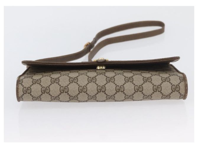Gucci Borsa a Spalla GG Supreme PVC Beige Oro Auth ka3113 D'oro - vista 5