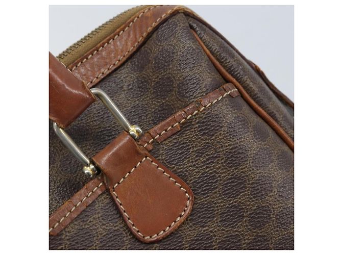 Céline Borsa a mano in tela Macadam CELINE in pelle PVC marrone oro Auth 174520 D'oro - vista 10