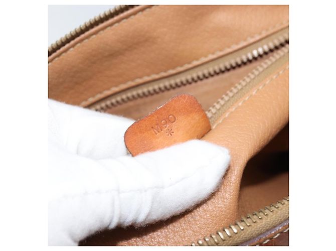 Céline Borsa a mano in tela Macadam CELINE in pelle PVC marrone oro Auth 174520 D'oro - vista 12