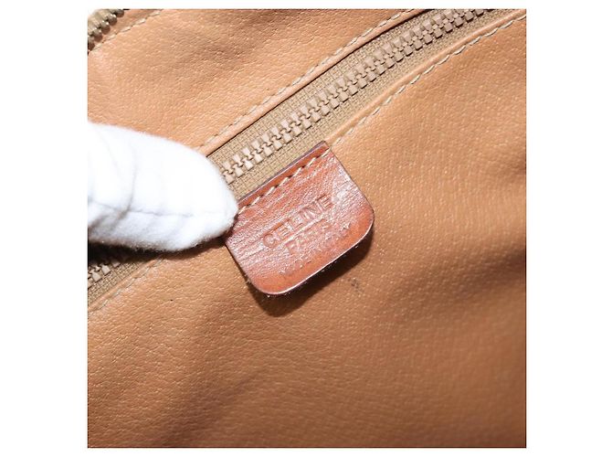 Céline Borsa a mano in tela Macadam CELINE in pelle PVC marrone oro Auth 174520 D'oro - vista 19